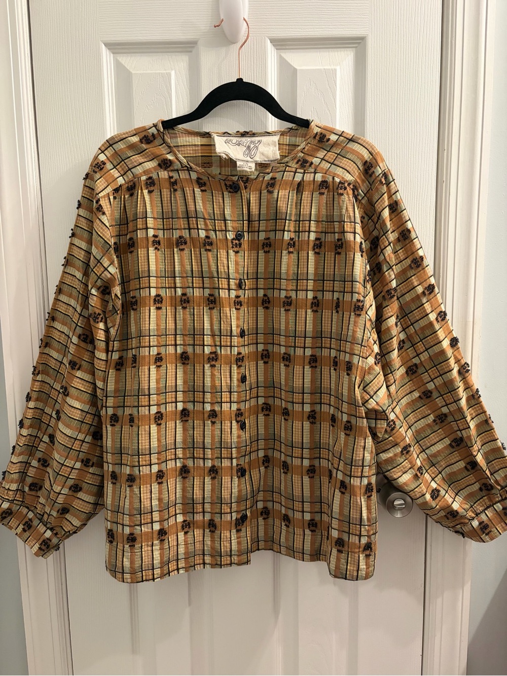 Ace & Jig Boho Plaid Button-Front Birdie Blouse 1X